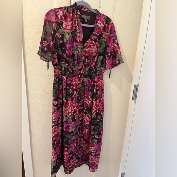 Donna Ricco Midi Button Up Dress with elbow length sleeves - Picture 1 of 2